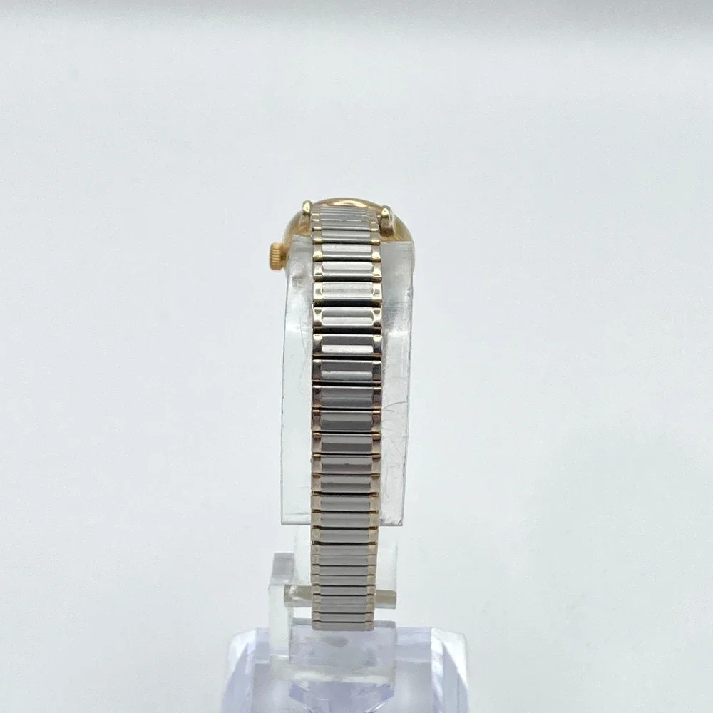 Timex Cavatina Women's Watch Gold Silver Tone 18mm Stretch New Battery SMALL 6